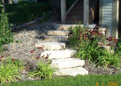 Stair landscaping by Greenside Inc in Savage, MN.