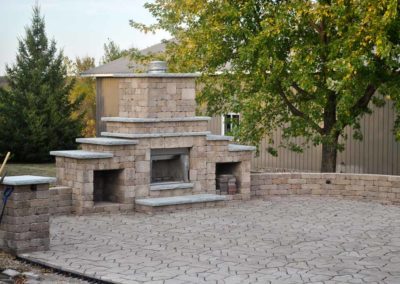 Fire-pit and Grill Patio construction by Greenside Inc in Savage, MN.